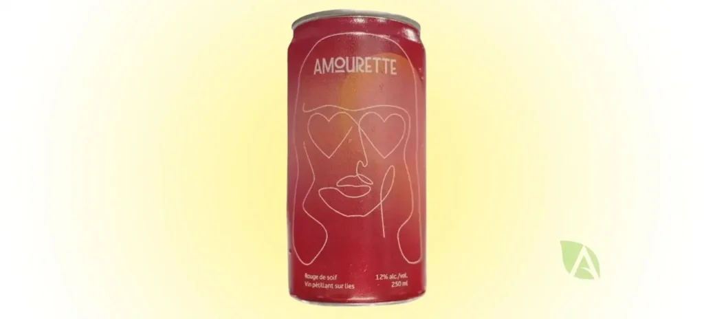 Cannette de vin rouge pétillant Amourette, du Domaine Bergeville
