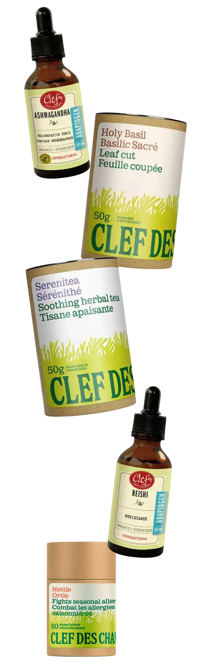 Produits de santé naturels de Clef des champs disponibles à la Coop Alentour